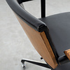 Rare office chair wooden back and skai upholstery 1960s
