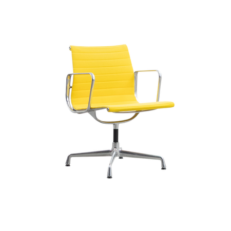 Vitra EA107 stoel geel hopsak aluminium frame Vitra