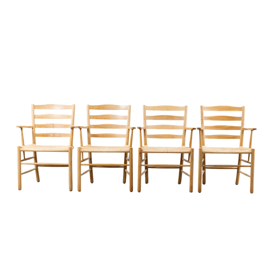 Set van 4 Kaare Klint The Klint Armchair model 3208 Fredericia Fredericia Set van 4 Kaare Klint The Klint Armchair model 3208 Fredericia