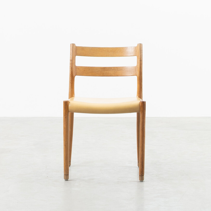 Set of 4 Niels Otto Moller Model 84 chairs upholstered in oak J.L. Møllers Møbelfabrik Set of 4 Niels Otto Moller Model 84 chairs upholstered in oak