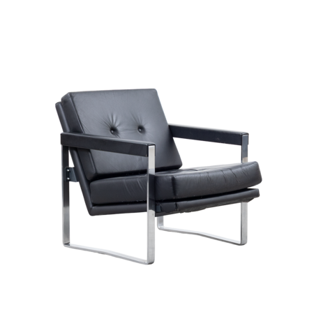 Tempelman fauteuil AP72 zwart leer Tempelman fauteuil AP72 zwart leer