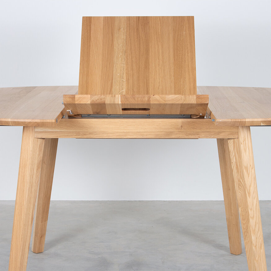 Round extentable table Nonne Ø130+(1x50) Sav & Økse Round extentable table Nonne Ø130+(1x50)
