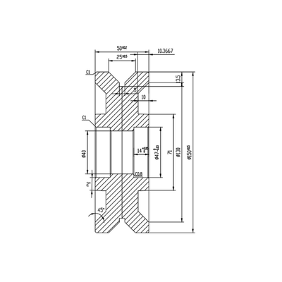 Koło rowkowane 150 mm z rowkiem V - 1200 kg