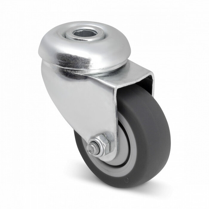 Gumowe kółko obrotowe 50 mm - otwór na śrubę - 40 kg