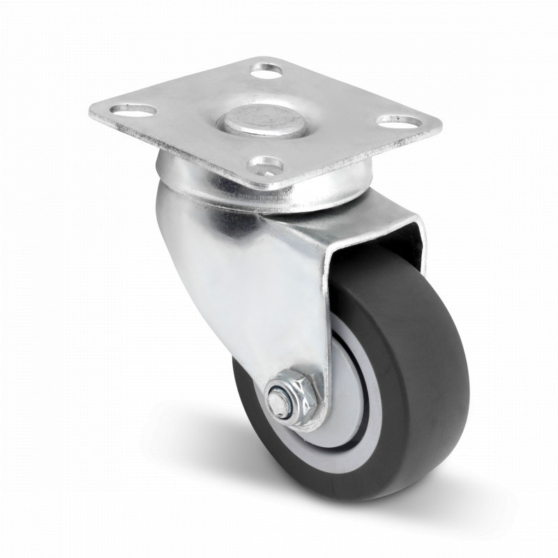 Gumowe kółko obrotowe 50 mm - łożysko kulkowe - 40 kg