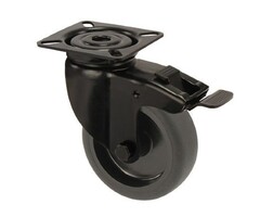 Czarne kółko obrotowe z hamulcem 100 mm - 80 kg
