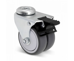Podwójne Kółko obrotowe z hamulcem 75 mm - 120 kg