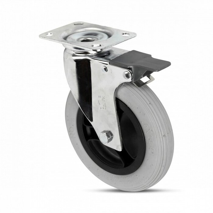 Kółko obrotowe z hamulcem 150 mm - opona pneumatyczna - 50 kg - P 77x67