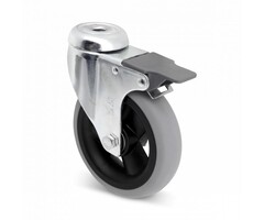 Kółka obrotowe z hamulcem 125 mm ze spienionego PU - 75 kg