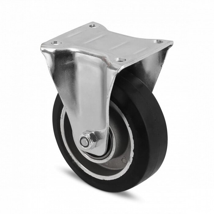 Kółko stałe gumowe 100 mm - łożysko kulkowe - 180 kg