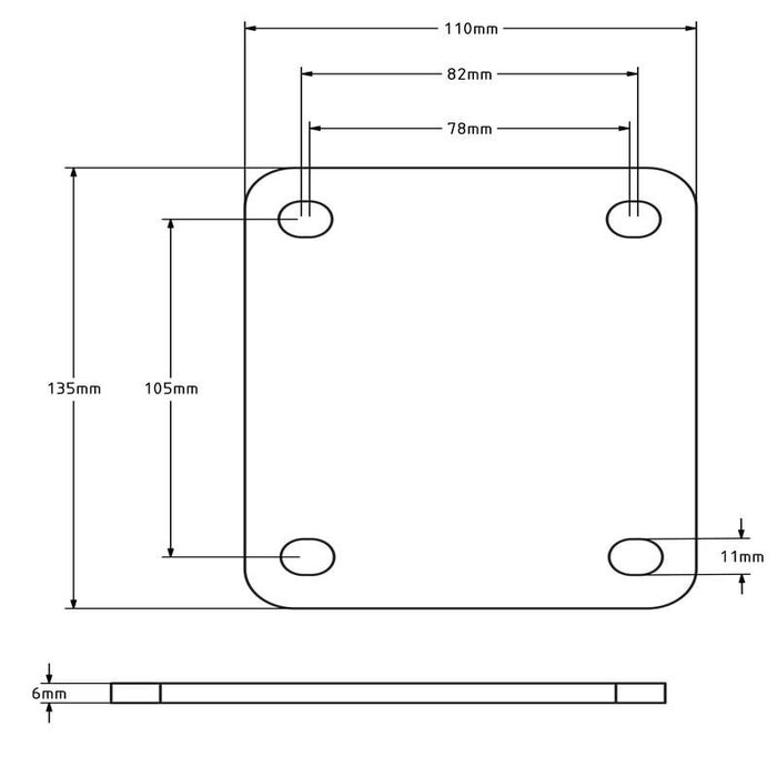 Płyta montażowa 135x110/6 mm