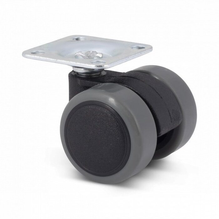 Czarne kółko meblowe 35 mm - płytka