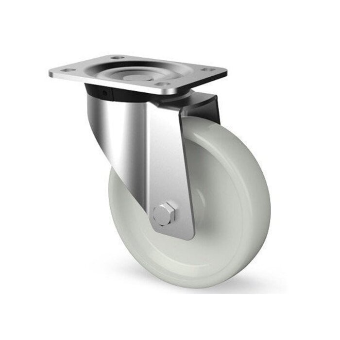 Wytrzymałe kółka obrotowe ze stali nierdzewnej 160 mm - Nylon - 700 kg