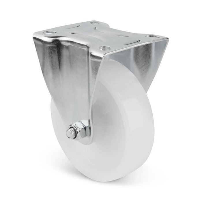 Nylonowe kółko stałe 80 mm - łożysko wałeczkowe - 130 kg