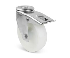 Nylonowe kółka obrotowe z hamulcem 100 mm - 200 kg