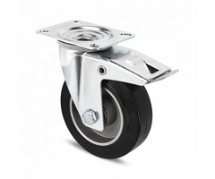 Elastyczne gumowe kółka obrotowe z hamulcem 100 mm - 150 kg