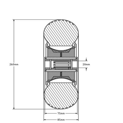 Koło pneumatyczne 260x85 mm - profil blokowy - 130 kg