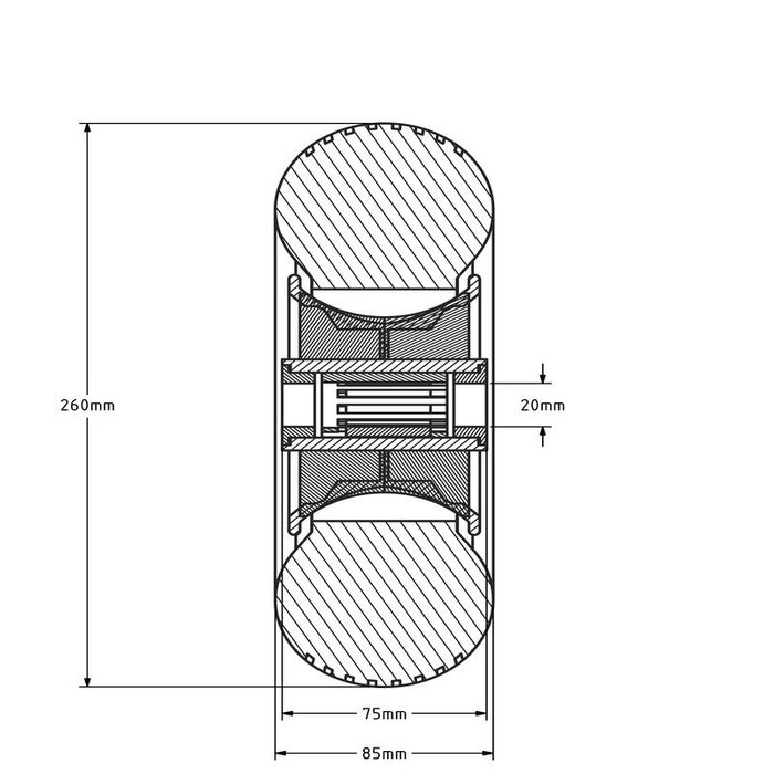 Koło pneumatyczne 260x85 mm - profil blokowy - 130 kg