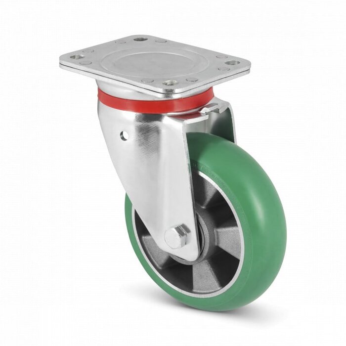 Ergonomiczne kółko obrotowe PU 160 mm - wzmocnione - łożysko kulkowe - 500 kg