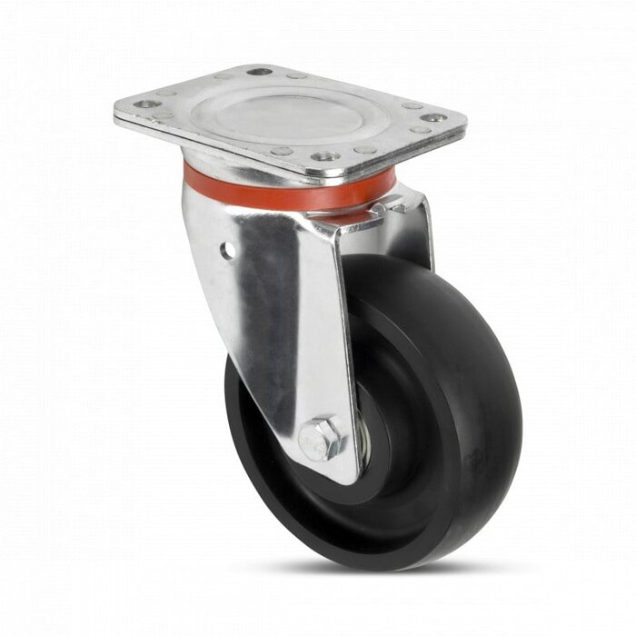 Nylonowe kółko obrotowe 150 mm - wzmocnione - łożysko kulkowe - 800 kg