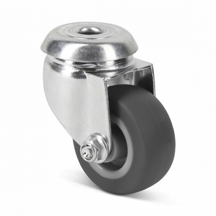 Gumowe kółko obrotowe 50 mm - otwór na śrubę - 50 kg