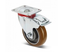 Kółko obrotowe PU z hamulcem 125 mm wypukłe - 310 kg