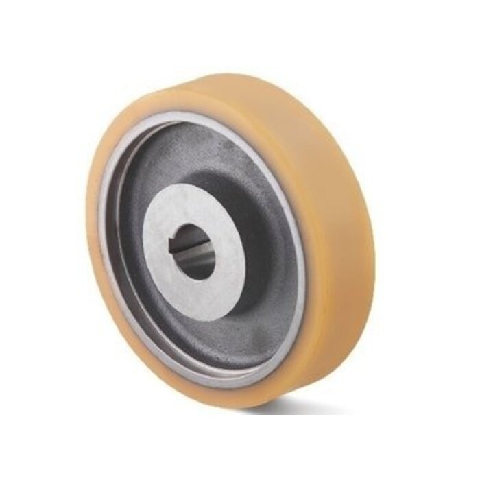 Koło napędowe Vulkollan 125x40 mm - otwór 25 wpust H7 - 450 kg