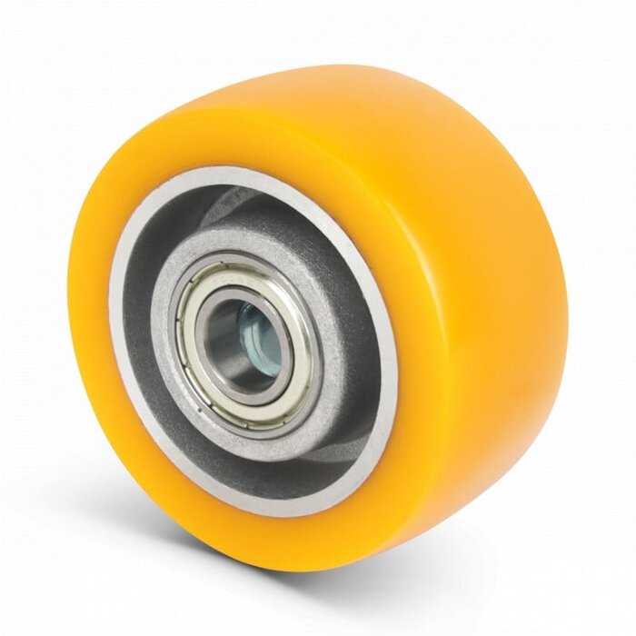 Kóło PU 80 mm - otwór łożyska kulkowego 15 mm - 250 kg