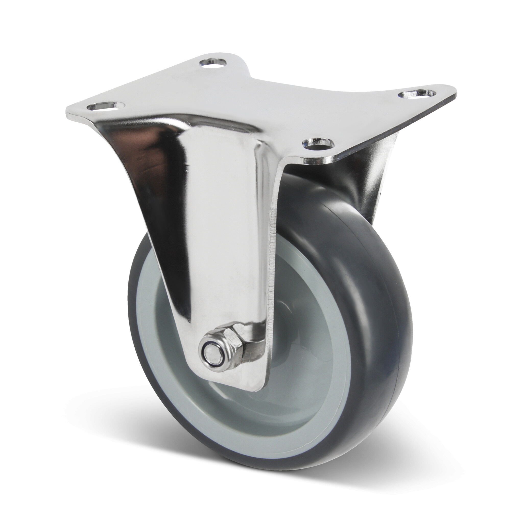 Kółko stałe ze stali nierdzewnej 100 mm - Guma - 100 kg