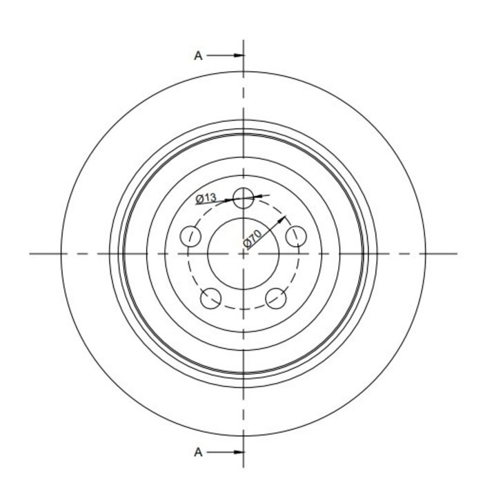 Poliuretanowe koło napędowe 230x70 mm - Średnica 45 mm - Połączenie kołnierzowe - 1350 kg