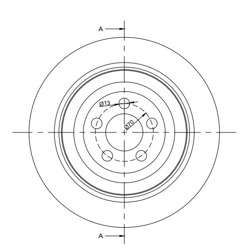 Poliuretanowe koło napędowe 230x70 mm - Średnica 45 mm - Połączenie kołnierzowe - 1350 kg