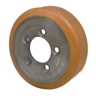 Koło napędowe z poliuretanu 250 x 75 mm – otwór 80 / 5 x 16/29  / kołnierz