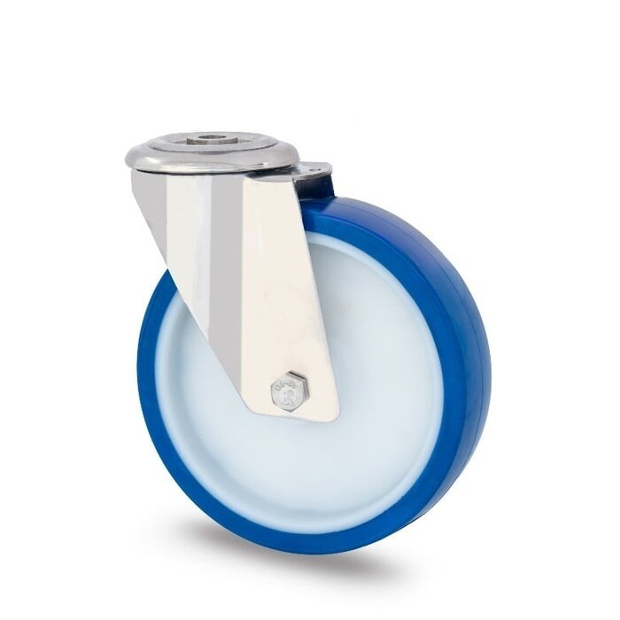 Kółko obrotowe ze stali nierdzewnej 100 mm - łożysko rolkowe - 150 kg