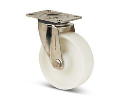 Kółka obrotowe ze stali nierdzewnej 100 mm Nylon - 150 kg