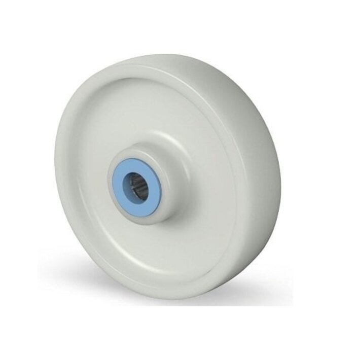 Kóło ze stali nierdzewnej 160 mm - Nylon - łożysko wałeczkowe - 400 kg