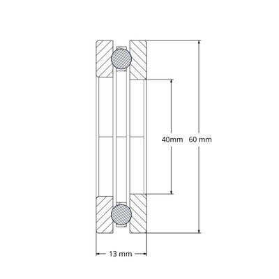 51108 - Łożysko kulkowe wzdłużne IBB (40x60x13)
