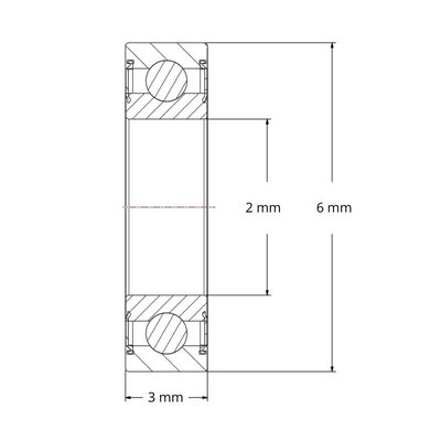 692 ZZ - Łożysko kulkowe IBB (2x6x3)