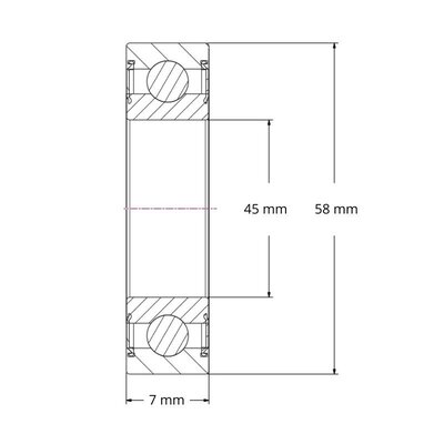 SS 6809 2RS - Łożysko kulkowe ze stali nierdzewnej IBB (45x58x7)