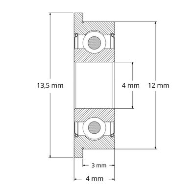 F604 ZZ - Łożysko kulkowe IBB z kołnierzem (4x12x4)