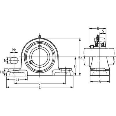 SS UCP 215 - Blok łożyskowy IBB ze stali nierdzewnej 75 mm