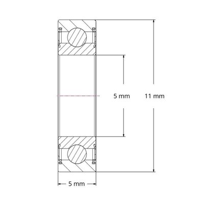 SS 685 2RS - Łożysko kulkowe IBB ze stali nierdzewnej (5x11x3)