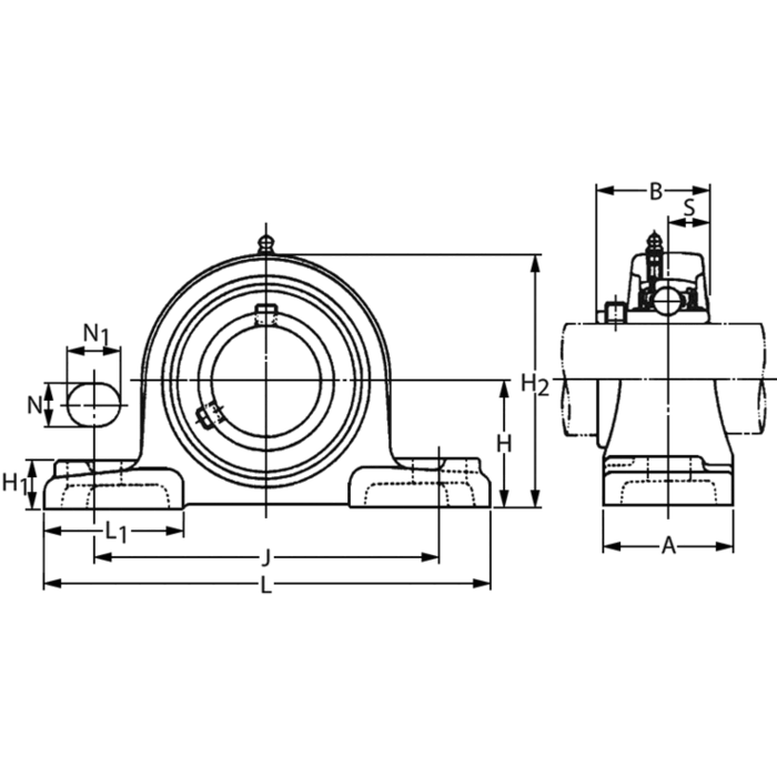 SS UCP 205 - Blok łożyskowy IBB ze stali nierdzewnej 25 mm