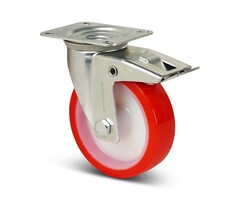 Kółka obrotowe PU z hamulcem 100 mm - 150 kg