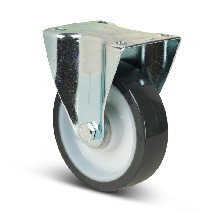 PU kółko stałe 125 mm - łożysko kulkowe - 200 kg