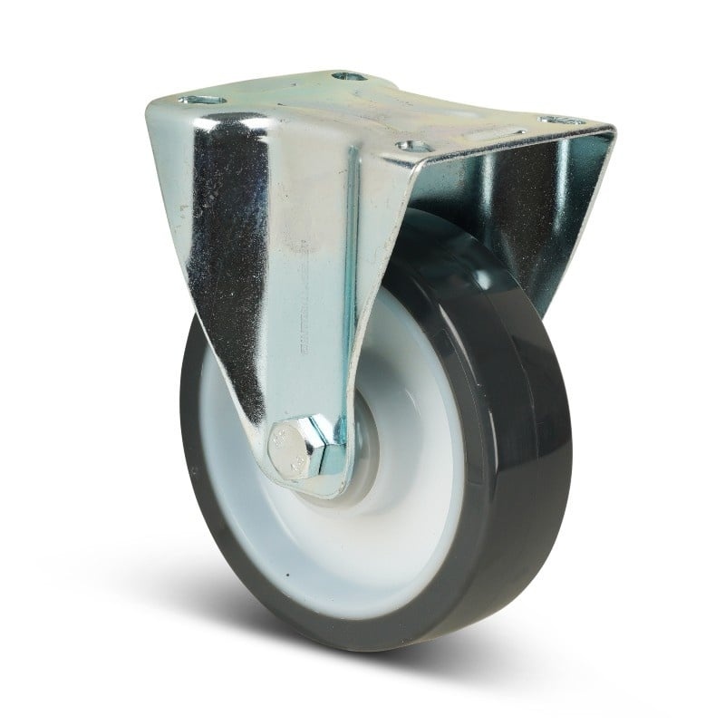 Kółko stałe PU 100 mm - łożysko kulkowe - 150 kg