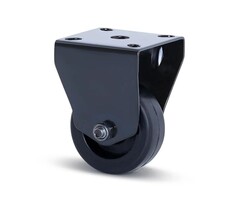 Czarne kółko stałe 50 mm - łożysko kulkowe - 50 kg