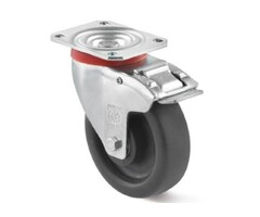 ESD Kółka obrotowe ze stali nierdzewnej z hamulcem 125 mm Nylon - 400 kg