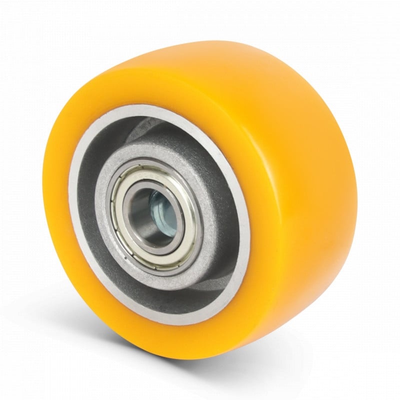 Kóło PU 80 mm - otwór łożyska kulkowego 15 mm - 250 kg