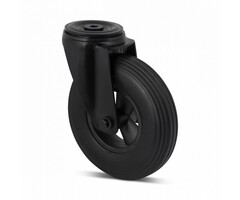 Czarne kółko obrotowe z pianki PU 200 mm - 100 kg