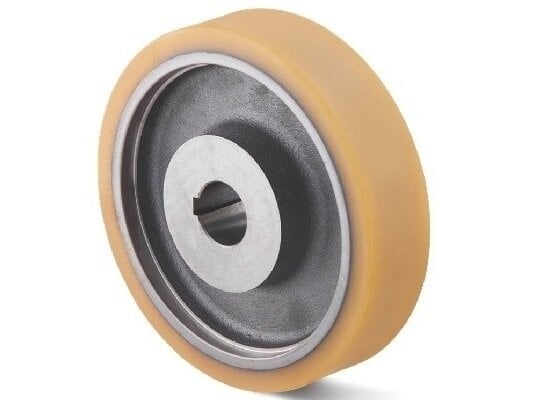 Poliuretanowy kóło napędowe 200x80 mm - Otwór 45 mm H7 wpust - 1600 kg